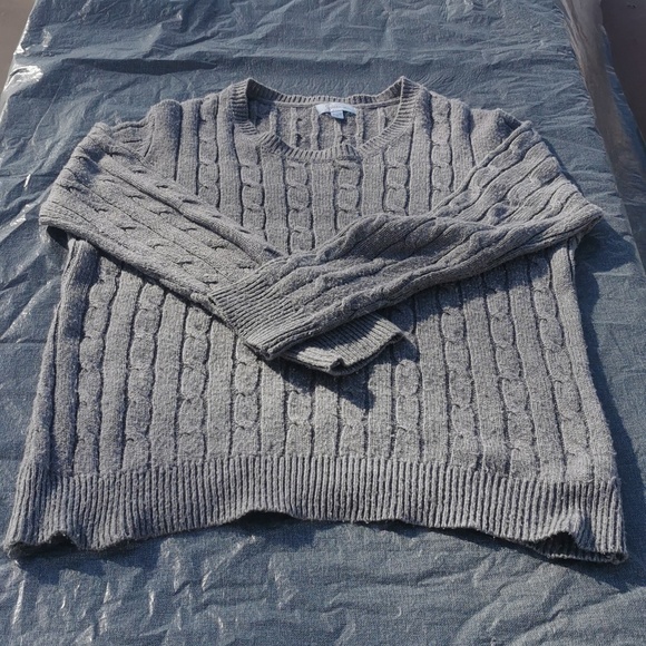 Jessica Cable Knit Sweater Grey Gray Extra Large XL - Picture 1 of 12
